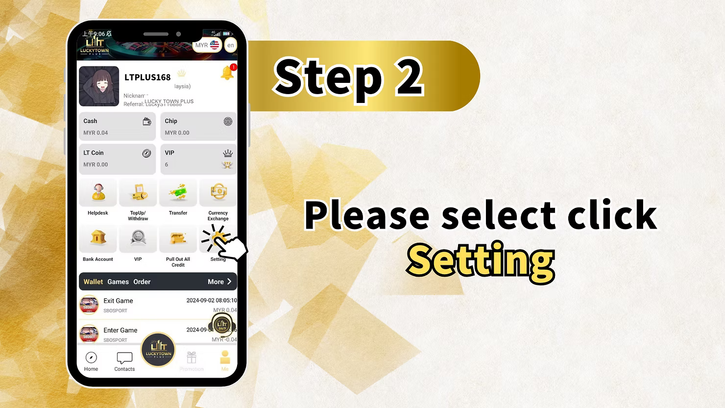Forgot Transfer Password at LUCKYTOWN PLUS